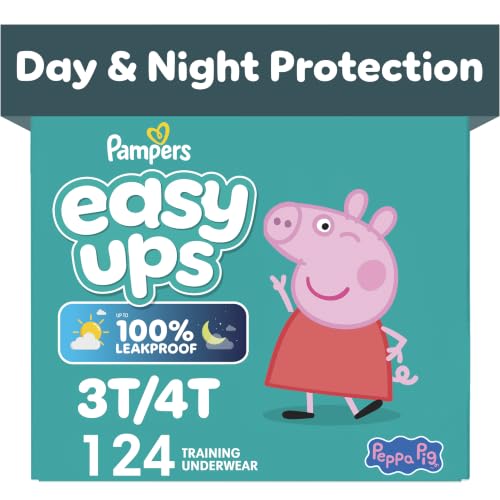 Image of Pampers Easy Ups Training Underwear Peppa Pig Size 5 3T-4T, 124 Count (Packaging May Vary)