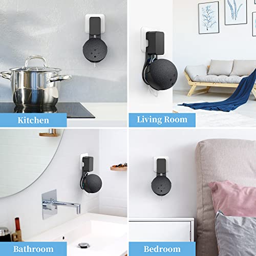 Image of Cozycase Wall Mount Hanger Holder Stand Case Built-in Plug Cable Management for Echo Dot 5th Gen Smart Speaker Accessories (Black)