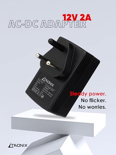 Image of 12V 2A Power Adapter, Power Supply for Router, LED Strip, CCTV Camera, Modem, Set Top Box /DTH Box, DIY Boards, 2.5mm x 5.5mm Jack,12Volt 2Amp DC Output