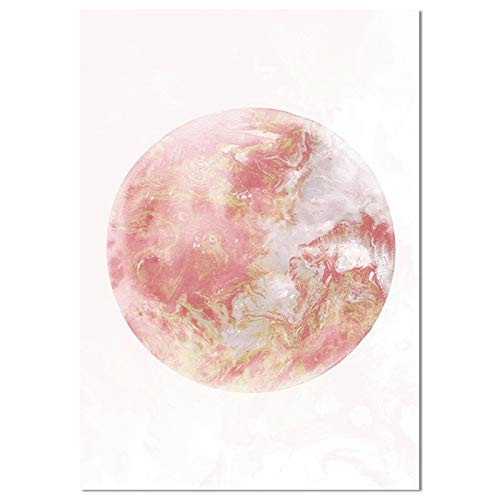 ZXBF Mondphase Kunst Leinwand Malerei Rose Gold Druck Große Galerie Moderne Wandkunst Schlafzimmer Wand Poster Dekor Dekoration Bilder (Color : 03, Size (Inch) : 40x50cm No Frame) Cover