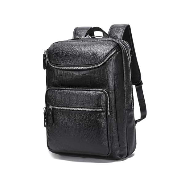 LANNSYNE-Full-Grain-Leather-Backpack-For-Men-156-Leather-Laptop-Backpack-Hiking-Travel-Bag-Camping-Rucksack LANNSYNE Full Grain Leather Backpack For Men, 15.6" Leather Laptop Backpack Hiking Travel Bag Camping Rucksack