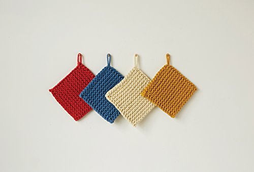 Creative Co-Op Square Cotton Crocheted Pot Holders (Set Of 4 Colors) #TOP1