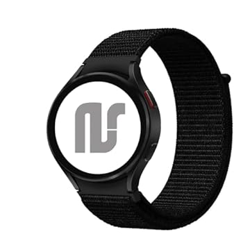 Pulseira NSmart em nylon compativel com Galaxy Watch 6 - Galaxy Watch 6 Classic - Galaxy Watch 5 - Galaxy Watch 5 Pro - Galaxy Watch 4 Classic (Único, Preta)