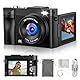 Digitalkamera 4K Kamera Fotokamera 48MP: 3 Zoll 180° Flip-Bildschirm Digital Kamera für Vlog - Vintage Fotokamera Kinder - Autofocus Camera - Geschenke für Teenager Junge Mädchen 8-16 Jahre Schwarz