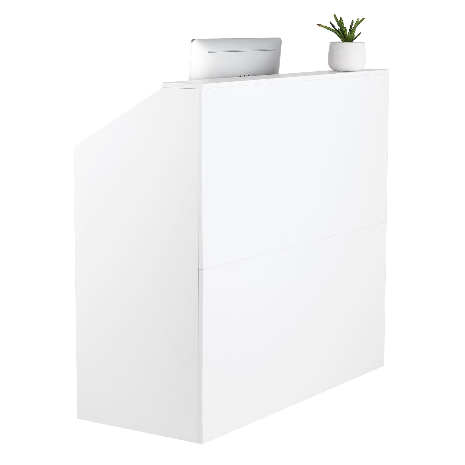 VEVOR Banco Reception 1180 x 500 x 1115 mm Tavolo da Banco Rettangolare, Tavolo di Vendita per Ufficio, Reception per Ufficio, per Cassa, Hall, Salone di Bellezza, Facile da Installare, Bianco