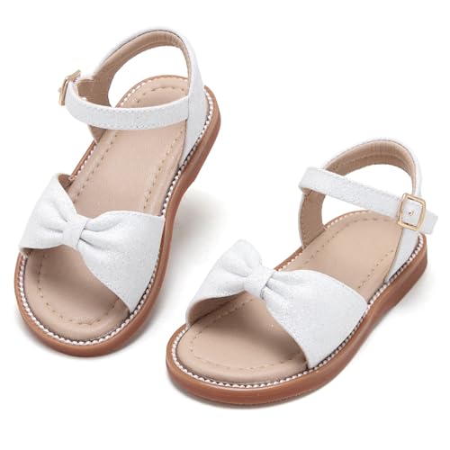Image of Kolan Toddler Girl Sandals Open Toe Flat Princess Dress Shoes Little Kids