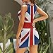 Union Jack UK Flag Funny Women's Dress Sleeveless Sexy Bodycon Mini Dresses Sexy S