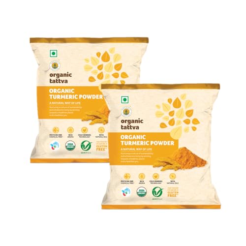 Organic Tattva, Organic Turmeric Powder 200 GM | Haldi Powder | Pesticide and Chemical Free | With Natural Oils | Rich Aroma | Naturally Gluten Free | (Pack of 2-100 gm Each)