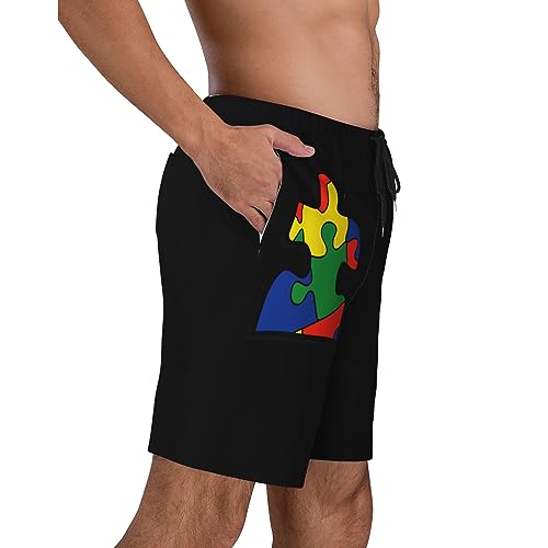 Autism Awareness Puzzle Mens Swim Trunks Quick Dry Swim Shorts Swimwear Bathing Suits with Pockets2