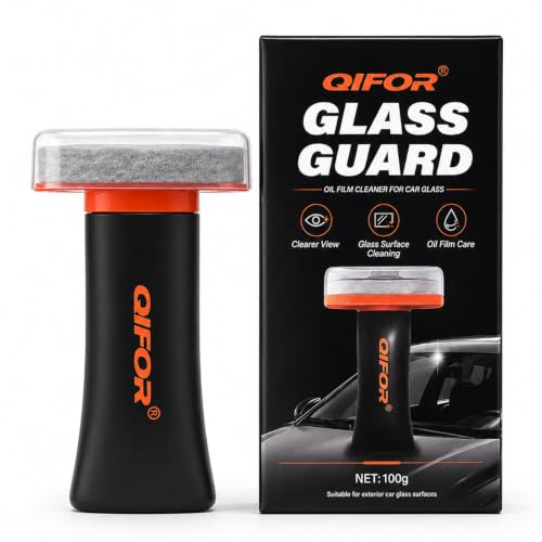 QIFOR Oil Film Remover for Car Windshields and Windows Automotive Glass Cleaner for Oil Residue & Road Grime Improves Visibility & Safe Driving (1 PCS)