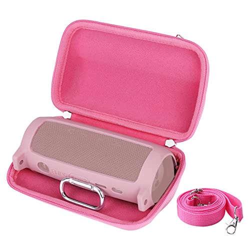 Khanka Hard Travel Case with Silicone Cover for JBL Flip 6 Flip6 Portable Bluetooth Speaker. (Case+Silicone Cover,Pink) - Image 2