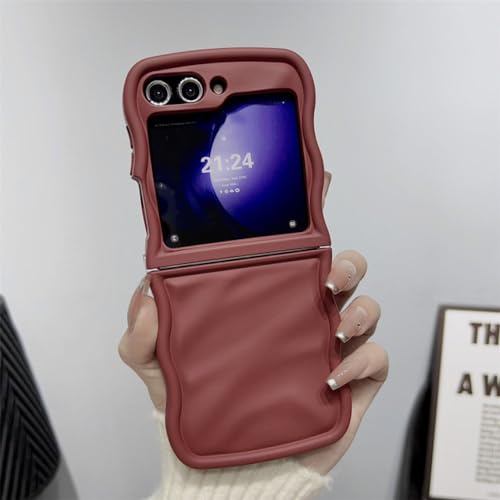 Coque Z Flip 5 antichoc fine protection souple vin rouge vagues