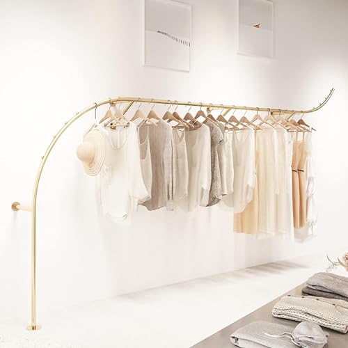 Moderno estante industrial de pared para ropa, estante versátil para tiendas, riel de ropa para exhibición de compras al por menor