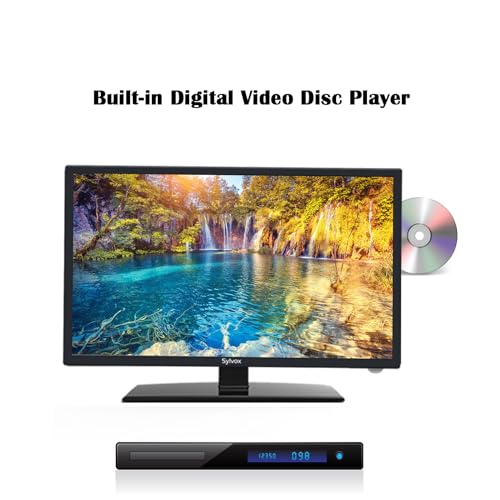 SYLVOX 27 Inch TV 12/24 Volt TV Full HD RV TV,1080P, Built-in Digital Video Disc Player and FM Radio, for Home, RV Camper and Mobile Use, Black - Thumbnail 2