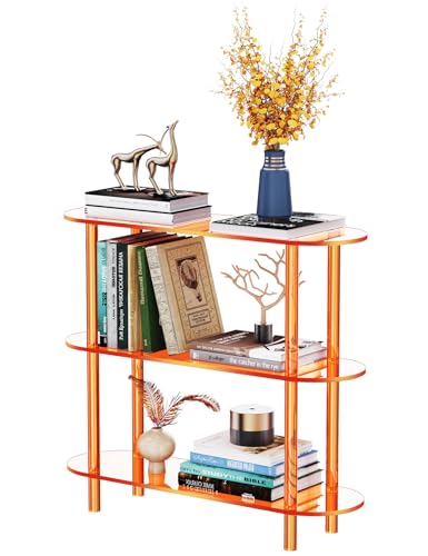 solaround Clear Bookshelf, Acrylic Bookcase with Open Book Shelf for