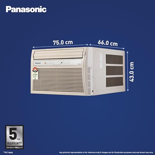 Image of Panasonic 1.5 Ton 5 Star, New star rated,Inverter Premium Window AC (Top Throw Airflow, 50C Oper., Copper Cond., 8in1 Convertible, 4-Way, PM0.1 Filter, ECO Mode, Powerful Mode, CW-XU185CGT, White)