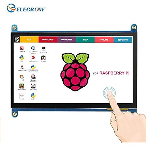 ELECROW For Raspberry Pi, 7 Inch Raspberry Pi Touchscreen Monitor 1024X600 HDMI IPS Display Screen Compatible with Raspberry Pi 4, Raspberry Pi 3, Laptop and Other Devices that Out Put HDMI Signals Cover