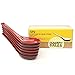 Happy Sales Melamine Soba, Rice Spoons, Chinese Won Ton Soup Spoon, Asian Red and Black, 6 Pack Plain Style