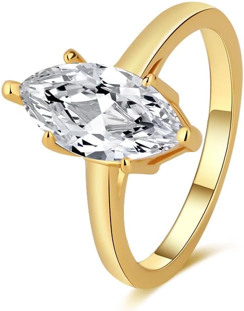 1-3CT Marquise Cut Engagement Ring, AAAAA Grade Cubic Zirconia Promise CZ Ring for Women, S925 Silver Bridal Wedding Jewelry Size 5-10