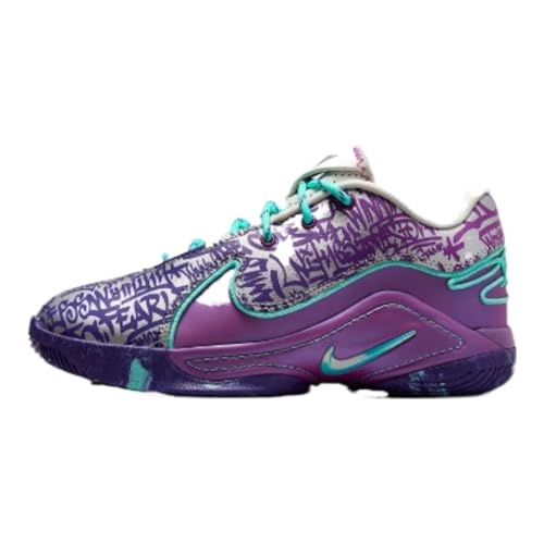 Lebron XXII Big Kids' Basketball Shoes (IF8254-001, Soft Pearl/Vivid Purple/Court Purple/Hyper Turquoise)