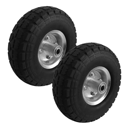 Linxor - Lot de 2 Roues increvables pour Chariot 25 x 8 cm - Axe 16 mm