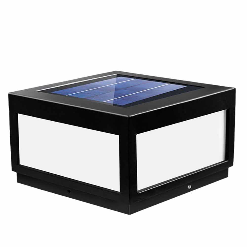 Lampadario Solare Quadrato Moderno Per Esterni, Ideale Per Terrazze | Accensione/spegnimento automatico dal crepuscolo all'alba, alloggiamento in metallo impermeabile per tutte le stagioni