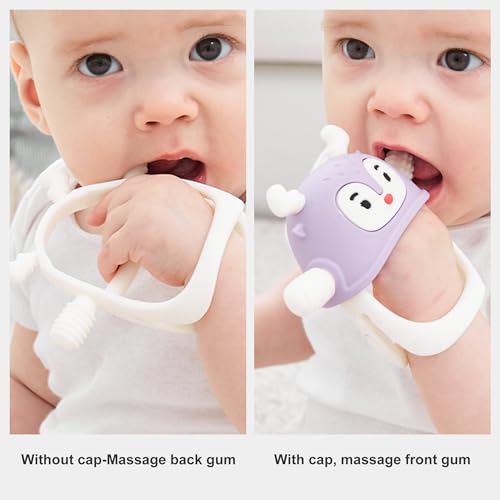 Image of Smily Mia Teething Toys for 0-6Months, Silicone Baby Teethers for 3-6Months, Teething Mitten for 6-12M Baby Teething Relief, Hand Teethers for Infants, Ocean Blue
