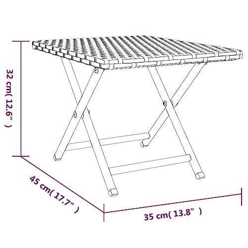 Mesa plegable ratán gris de exterior resistente a la intemperie 8