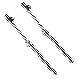 CZC AUTO Tire Pressure Gauge, Straight-on Foot Dual Head Chucks Auto Service Gage, Heavy Duty Air Gauge 10-150PSI 100-1000KPa for Car Truck RV Van (2 Packs, Silver)