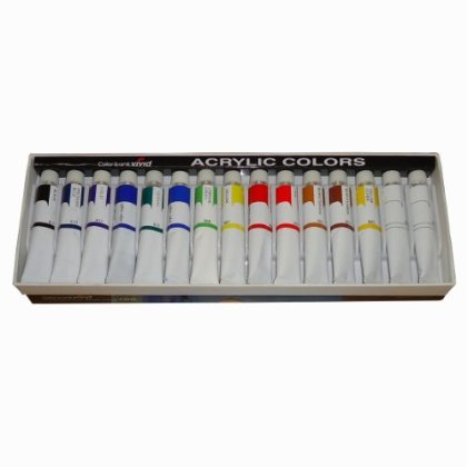 VIVID Acrylic Paint tubes set 12 ml 14 Colors 15 Tubes