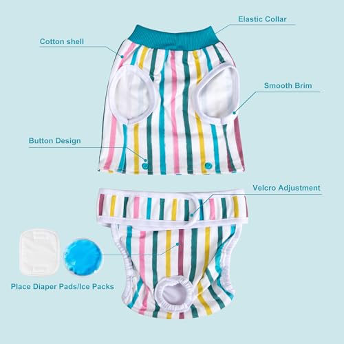 Image of Leekalos Recovery Suit for Dogs After Surgery,Soft Breathable Dog Bodysuit Surgical Recovery Suit,with Ice Pad Removable Jumpsuits for Small Medium Large Dogs