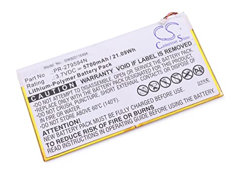 vhbw Batterie Compatible avec Acer Iconia A5008, One 10 B3-A20, One 10 B3-A30, Tab 10 A3-A40 Tablette Pad (5700mAh, 3,7V, Li-polymère)