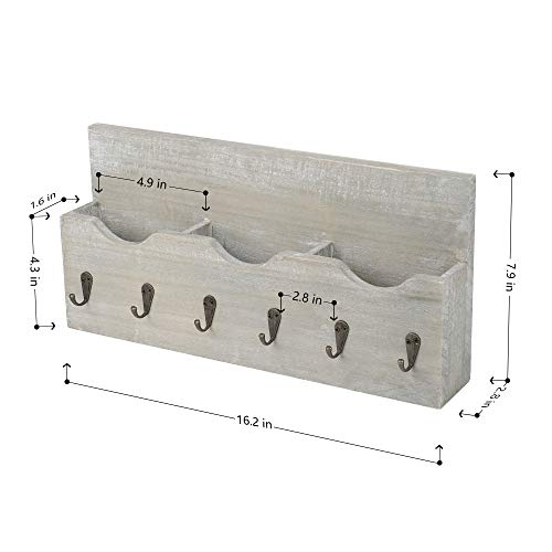 image for LIANTRAL Wall Mount Mail Holder Organizer Mail Sorter with 3 Storage c