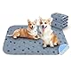 Aomig Waschbare Welpen-Trainingspads 2Pcs Haustier-Urinunterlage Welpenunterlagen Wiederverwendbare Hundetrainingspads Puppy Pads Hunde Katzen Welpen Altere Inkontinente Hunde(Grau Footprints,40*60cm)