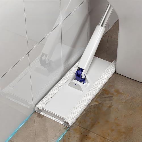 Balai plat avec 4 chiffons microfibres pour carrelage et maison - 4