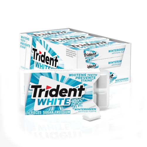 Image of Trident White Wintergreen Sugar-Free Chewing Gum, 9 Packs of 16 Pieces