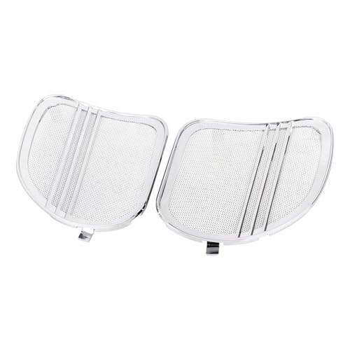 XMMT All Chrome Left Right Tri-Line Speaker Grill Cover Trim For Harley Touring Road Glide 2015-2018