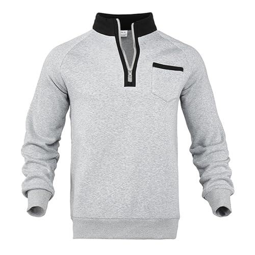 Pull à fermeture éclair 1/4 homme vêtement manches longues col Henley