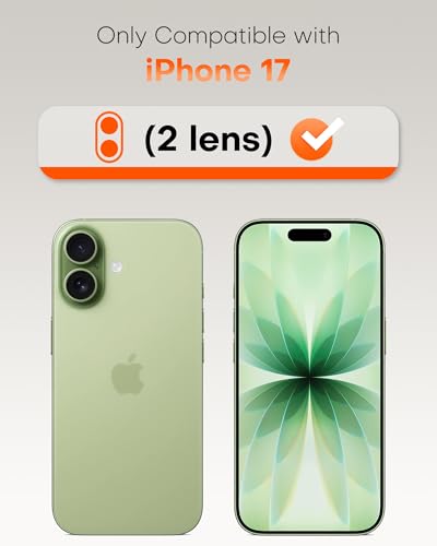 Image of TOCOL Camera Lens Protector for iPhone 17 Tempered Glass HD Individual Scratch Resistant Camera Cover Accessories Case Friendly 2 Pack(Light Green)