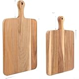 Contenu et dimensions : le colis contient une planche à découper en bois d'acacia pré-huilée et prête ; dimensions indiquées comme 38 x 19 x 2 cm et 41 x 12 x 1,5 cm afin que vous puissiez choisir la bonne taille pour votre comptoir.