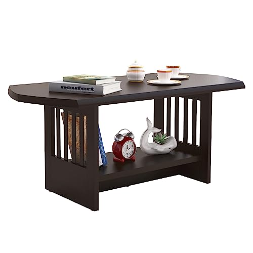 Story@Home Center Table for Living Room Engineered Wood Coffee Table Home Office, Entry Way,Family Room (Dark Wenge, Matte Finish)