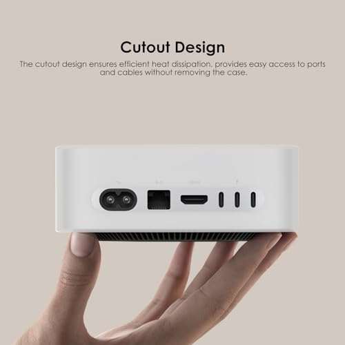 Image of Case for Apple 2024 Mac mini M4 / M4 Pro,NOUKAJU Silicone Protective Cover,Drop-Proof,Scratch-Proof,Shock-Proof,Dust-Proof,Protective Case for Mac mini 2024(Clear-White)