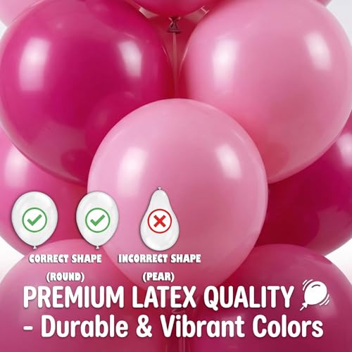 Image of HIINS 2 Set Pink Balloon Tower Stand,5FT with Water Fillable Base for Party