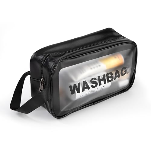 Beauty Case da Viaggio, Borsa da Toilette Trasparente, Impermeabile Trousse Cosmetici Organiser Sacchetti di Trucco Accessori da Bagno per Donna Uomo Ragazze Bambini