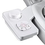 SAMODRA Bidet Attachment Non-Electric Cold Water Bidet Toilet Seat Attachment with Pressure Controls,Retractable Self-Cleaning Dual Nozzles for Frontal & Rear Wash White