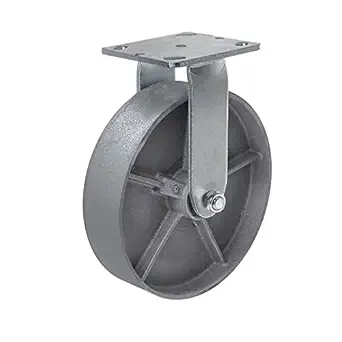 Heavy Duty Steel Cast Iron Wheel Metal Swivel Plate Caster Wheels Heavy Duty High-Gauge Steel (1 Rigid, 8