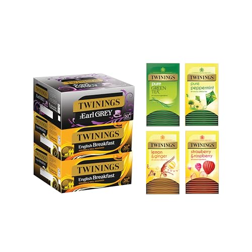 Twinings Customer Favourites Variety Pack, 6 varieties of tea, 230 individually wrapped tea bags, Black