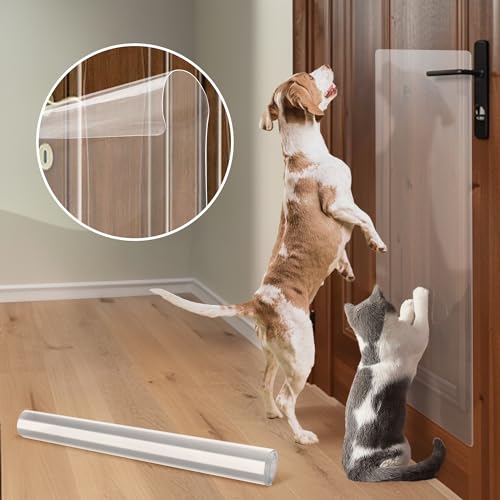 1 Pack 40 x 16 Heavy Duty Clear Door Protector Cat & Dog Easy & Quick to Install Clear Anti Scratch Work on Wall Window Glass Furniture Guard Indoor/Outdoor Cat Scratch Protectors