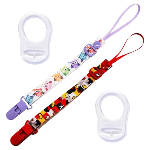 BCHKO 4 Pack Cadena de Chupete para Bebés, Adecuado para Todos los Chupetes, Juguetes para Dientes, Ducha para Bebé, Protege a tu Bebé, Chupetero, Sujeta Chupete