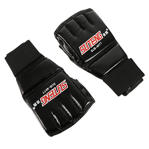 Abaodam 1 Par De Boxeo Negro Ejercicio Hombres Dedo Gimnasia De Kickboxing Suministro De Kickboxing De Entrenamiento Suministro De Boxeo Cuero PU Rojo